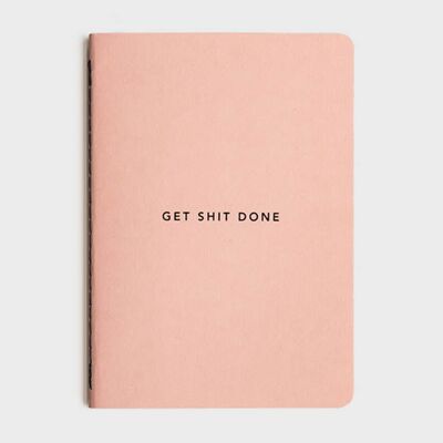 MiGoals | Get Shit Done To-Do-List Notebook (minimal) - CORAL + BLACK