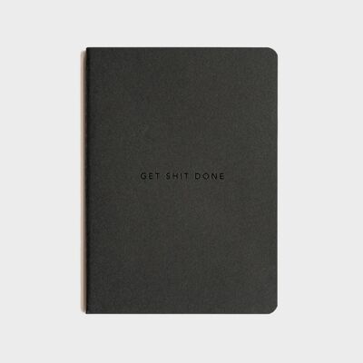 MiObjetivos | Get Shit Done To-Do-List Notebook (mínimo) - NEGRO + NEGRO