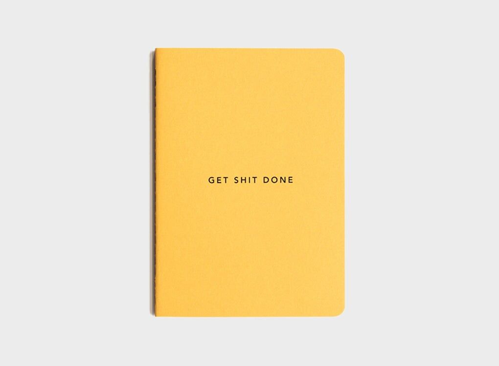 MiGoals | Get Shit Done To-Do-List Notizbuch (minimal) – GELB + SCHWARZ