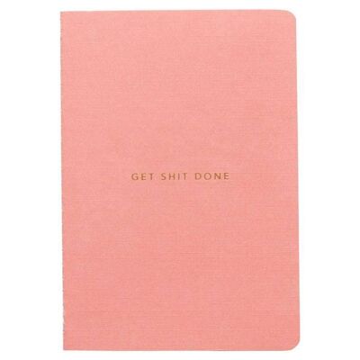 MiObjetivos | Cuaderno Get Shit Done To-Do-List (mínimo) - CORAL + NEGRO A5