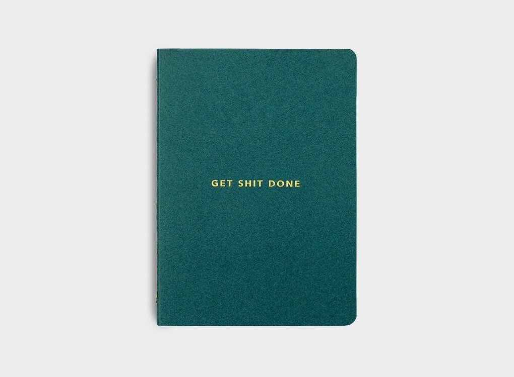 MiGoals | Get Shit Done To-Do-Listen-Notizbuch (minimal) - WALDGRÜN + GOLD