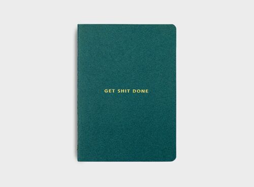 MiGoals | Get Shit Done To-Do-List Notebook (minimal) - FOREST GREEN + GOLD