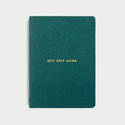 MiGoals | Get Shit Done To-Do-Listen-Notizbuch (minimal) - WALDGRÜN + GOLD