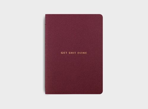 MiGoals | Get Shit Done To-Do-List Notebook (minimal) - BURGUNDY + GOLD
