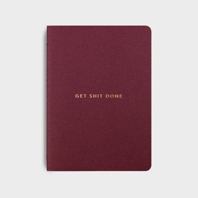 MiGoals | Get Shit Done To-Do-List-Notizbuch (minimal) – BURGUNDERROT + GOLD