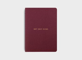 MiGoals | Get Shit Done To-Do-List Notebook (minimal) - BOURGOGNE + OR 1