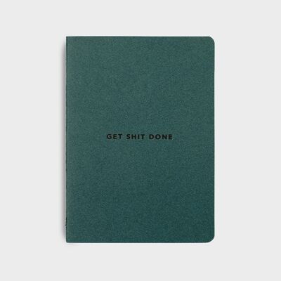 MiGoals | Get Shit Done To-Do-List Notebook (minimal) - TEAL GREEN + BLACK