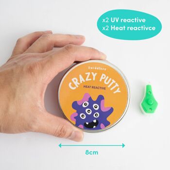 Paquet de 4 grands pots de mastic sensoriels/snoezelen à changement de couleur, réactifs à la chaleur et aux UV 3