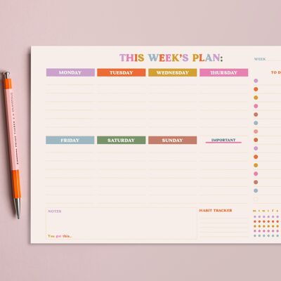 A4 Weekly Planner Pad with Habit Tracker | You Got This