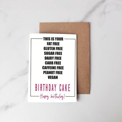Greeting card Vegan cake