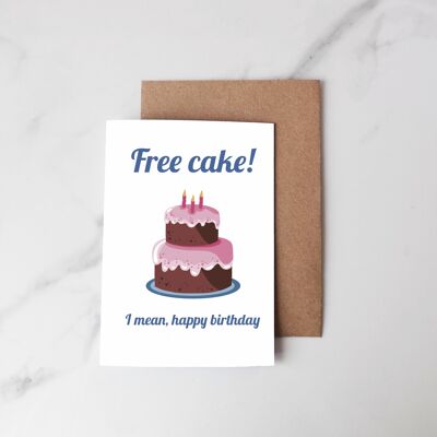 Tarjeta de felicitación pastel gratis