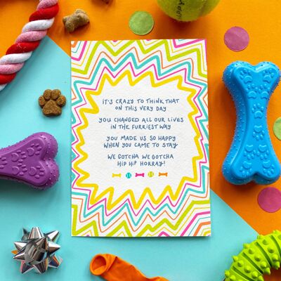 Scoff Paper - Edible Chicken Gotcha Day Poem Card For Dogs