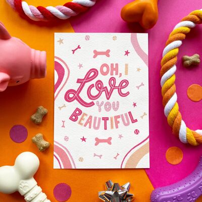 Scoff Paper - Oh I love you beautiful Edible Peanut Card