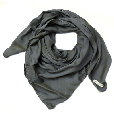 Foulard en soie scintillant gris-bleu