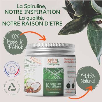 MySpirulinaCompany® | Masque Capillaire Fortifiant | 10% de Spiruline | Naturel | Cheveux Gras | 250ml | Made in France 5