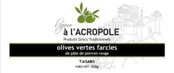 Olives vertes farcies aux poivrons rouges 3