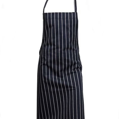 100% Cotton Woven Stripe Butchers Apron (Various Colours & Quantities) - Navy Blue - Pack of 1