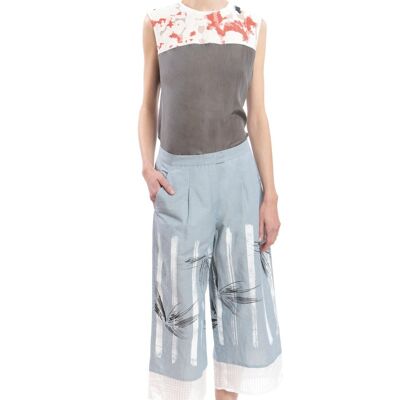 Culotte Leinen Blau