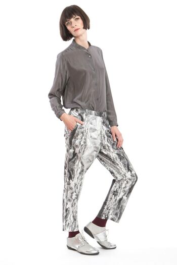 Pantalon plissé motif glace 1