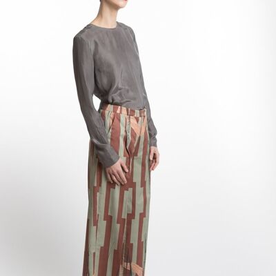 Marlene trousers leaf pattern