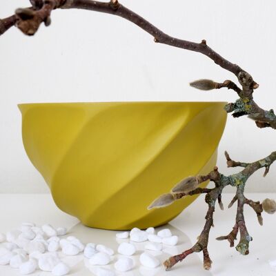 Wooden bowl "HELIX" bamboo yellow, size L (Øxh) 25cmx13cm