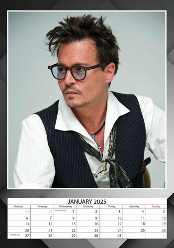 Calendrier 2025 Johnny Depp acteur 2