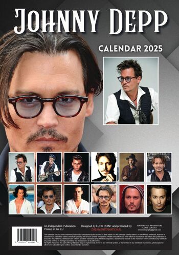 Calendrier 2025 Johnny Depp acteur 3