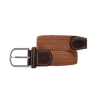 Caramel elastic braided belt