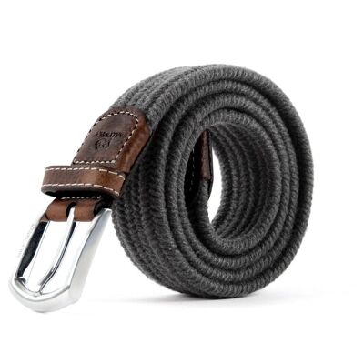 Cintura elastica intrecciata grigio acciaio