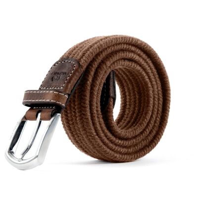 Braided elastic belt Camel