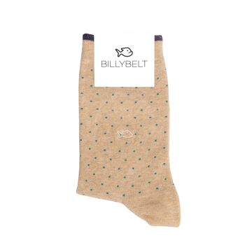 Chaussettes en coton peigné Square - Sable 1