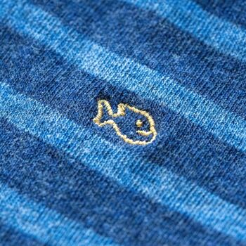 Chaussettes coton rayures larges Chiné / Bleu 2