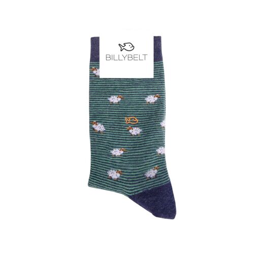 Chaussettes coton Mouton Vert