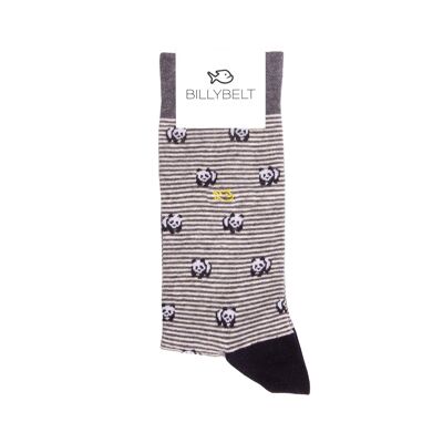 Gray Panda cotton socks