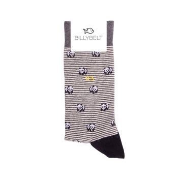 Chaussettes coton Panda gris 1