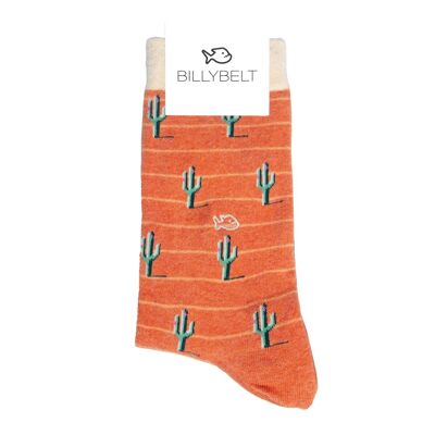 Orange Cactus cotton socks