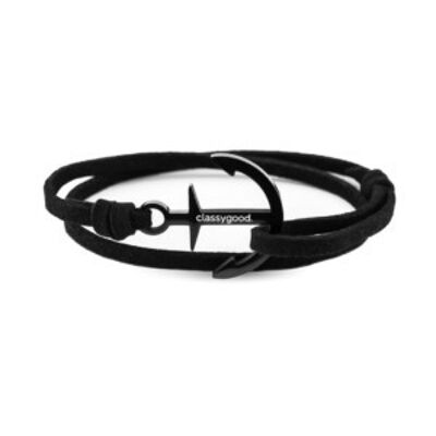 Anker Armband Classy Anchor Bracelet Black Edition – Leder schwarz