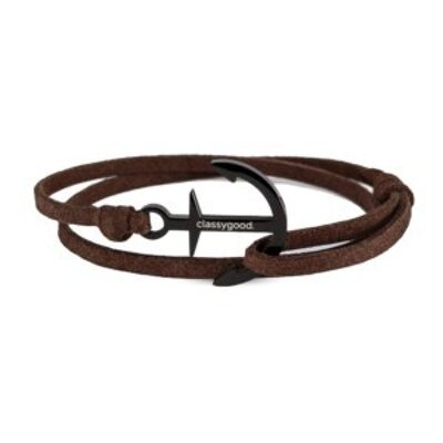 Anker Armband Classy Anchor Bracelet Schwarz – Leder braun
