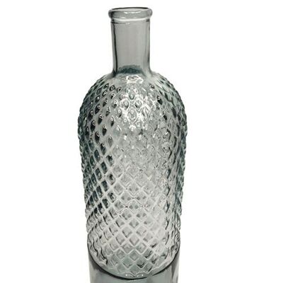 MEDIUM GRAY DIAMOND GLASS VASE