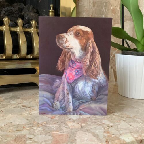 Spaniel Dog Greeting Card, Realistic Dog Painting Art, Cocker Spaniel, Fine Art Card
