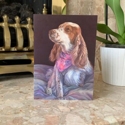 Spaniel Dog Greeting Card, Realistic Dog Painting Art, Cocker Spaniel, Fine Art Card