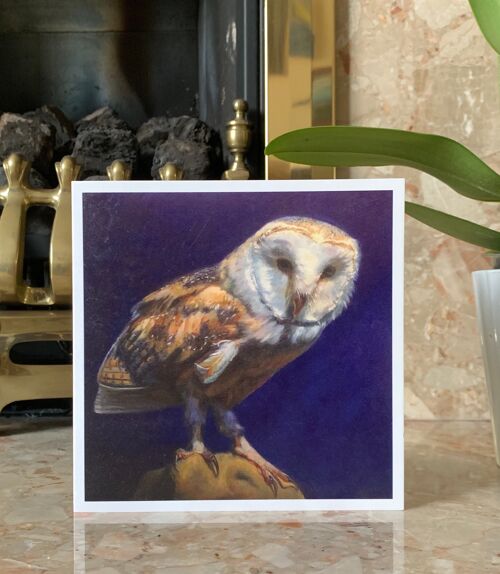 Owl Greeting Card, Barn Owl Card, Night Owl, From Original Oil Painting By Budgerigardener, Chouette, Hibou, Eule