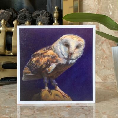 Owl Greeting Card, Barn Owl Card, Night Owl, From Original Oil Painting By Budgerigardener, Chouette, Hibou, Eule