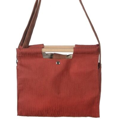 Bolso asa madera y bandolera 37x32 -3col