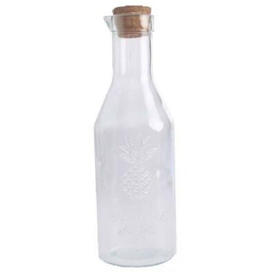 Botella cristal relieves piña 29x9 -1lt.