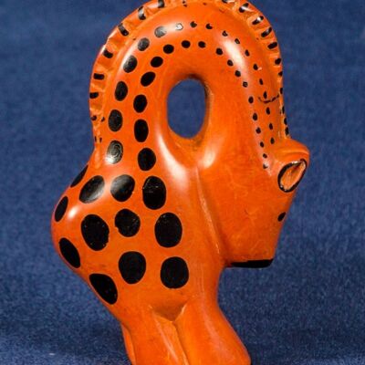 Giraffe orange gebückt - Speckstein