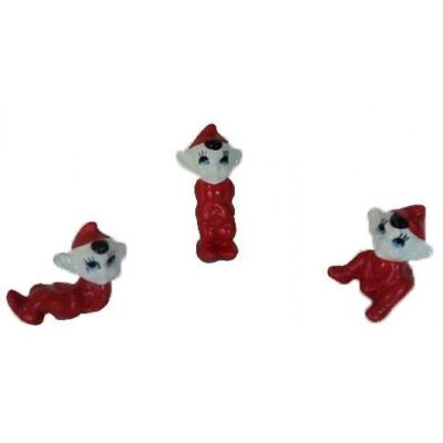 Set 3 mini figuras roja 6cm