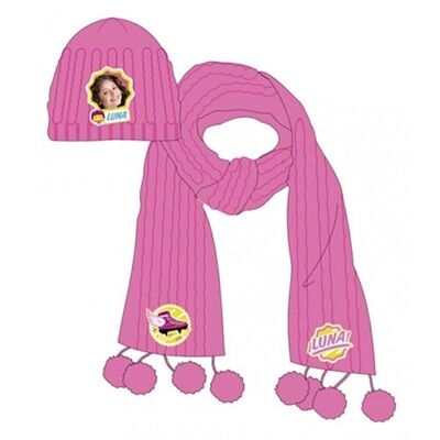 Soy Luna Set Gorro+bufanda lana pompones