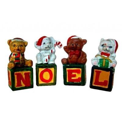 Figura Oso Noel en dados 8cm