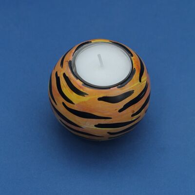 Teelicht-Ball Tiger design - Speckstein